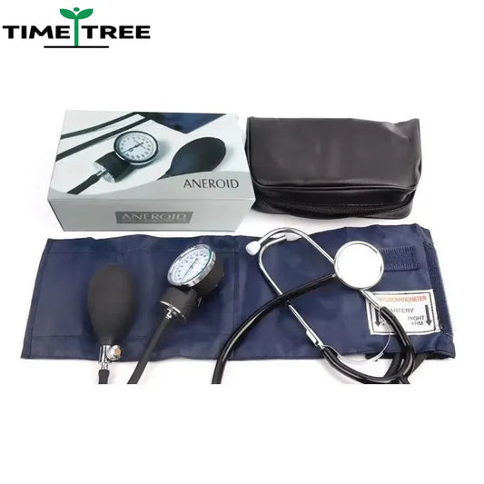 Manual Upper-Arm Blood Pressure Monitor — Aneroid Sphygmomanometer & Stethoscope Kit